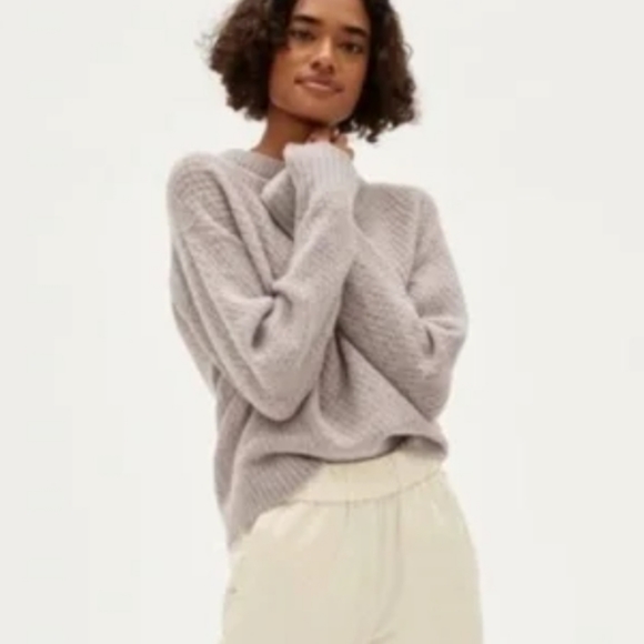 Everlane Sweaters - Everlane Lavender Gray Oversized Alpaca Sweater